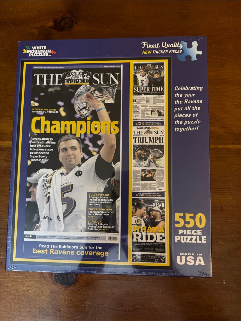 NIP White Mountain Baltimore Ravens Champions Jigsaw Puzzle - Purple/Yellow